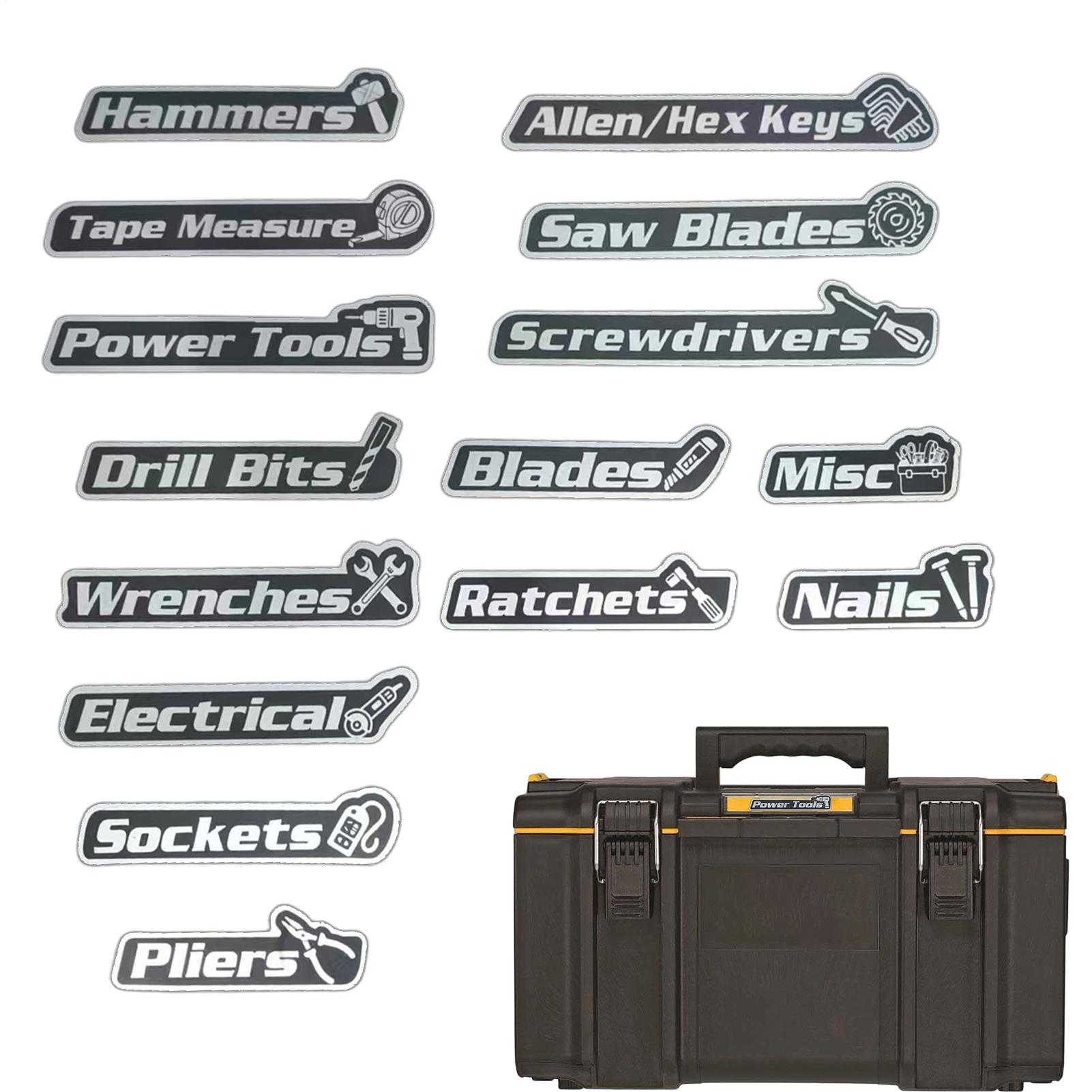 Home Improvement Outlet Stores - 15 Pieces Magnetic Tool Box Labels