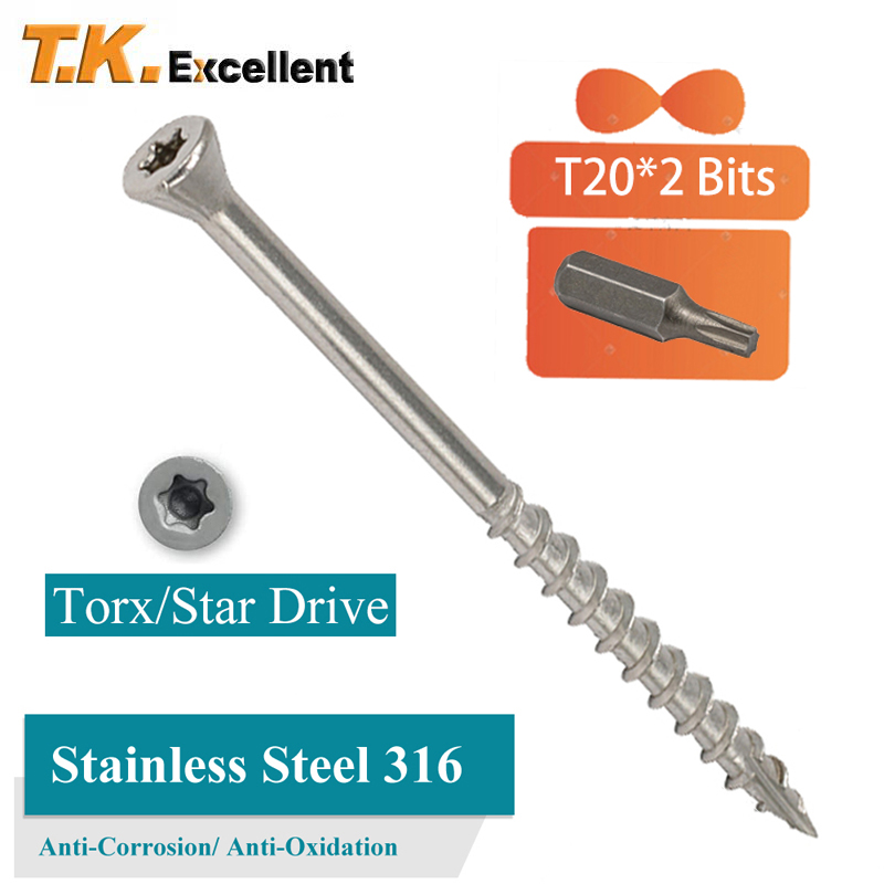 Deck Screw Stainless - Stainless Steel Torx Wood Screws, Marine