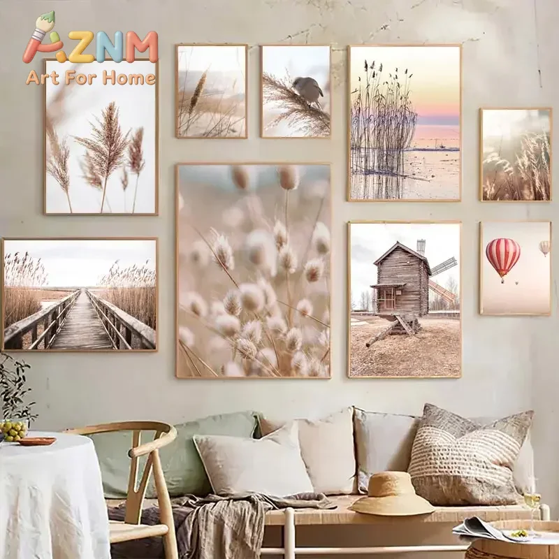Beige Landscape Wall Art Poste - đánh giá và giá Wall Texture Spray